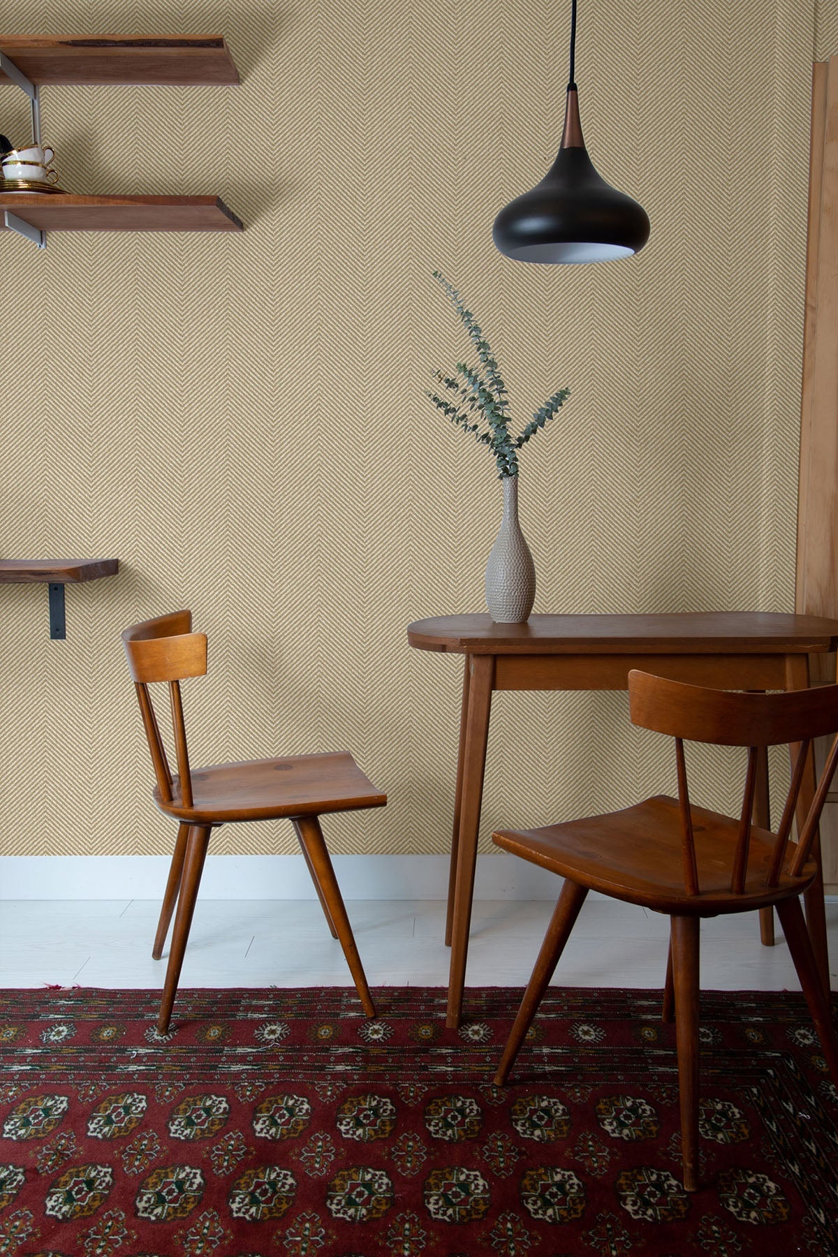 More Textures Café Chevron Embossed Vinyl Unpasted Wallpaper