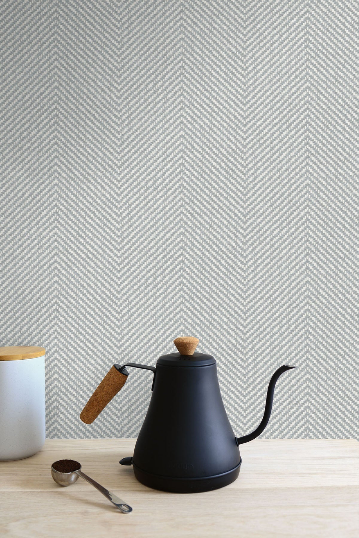 More Textures Café Chevron Embossed Vinyl Unpasted Wallpaper