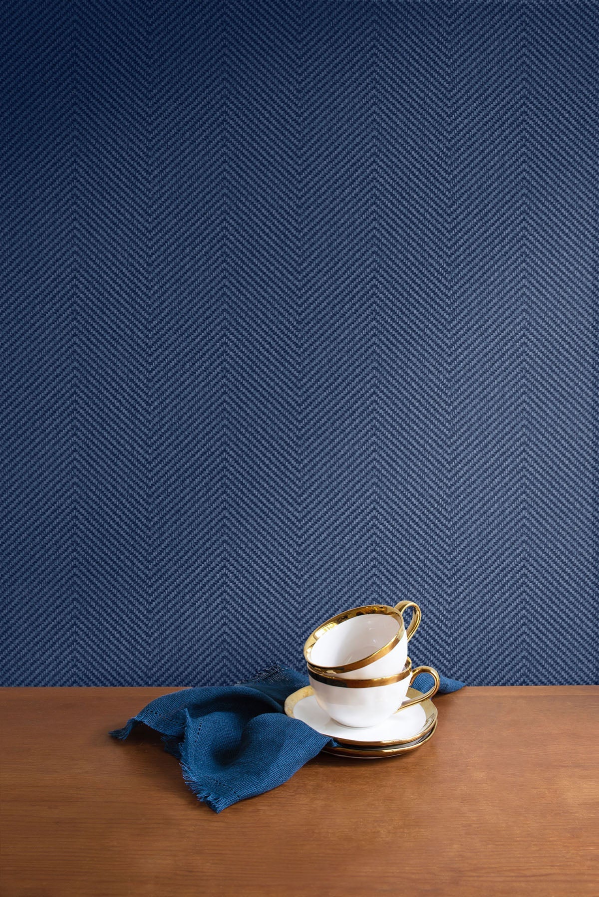 More Textures Café Chevron Embossed Vinyl Unpasted Wallpaper