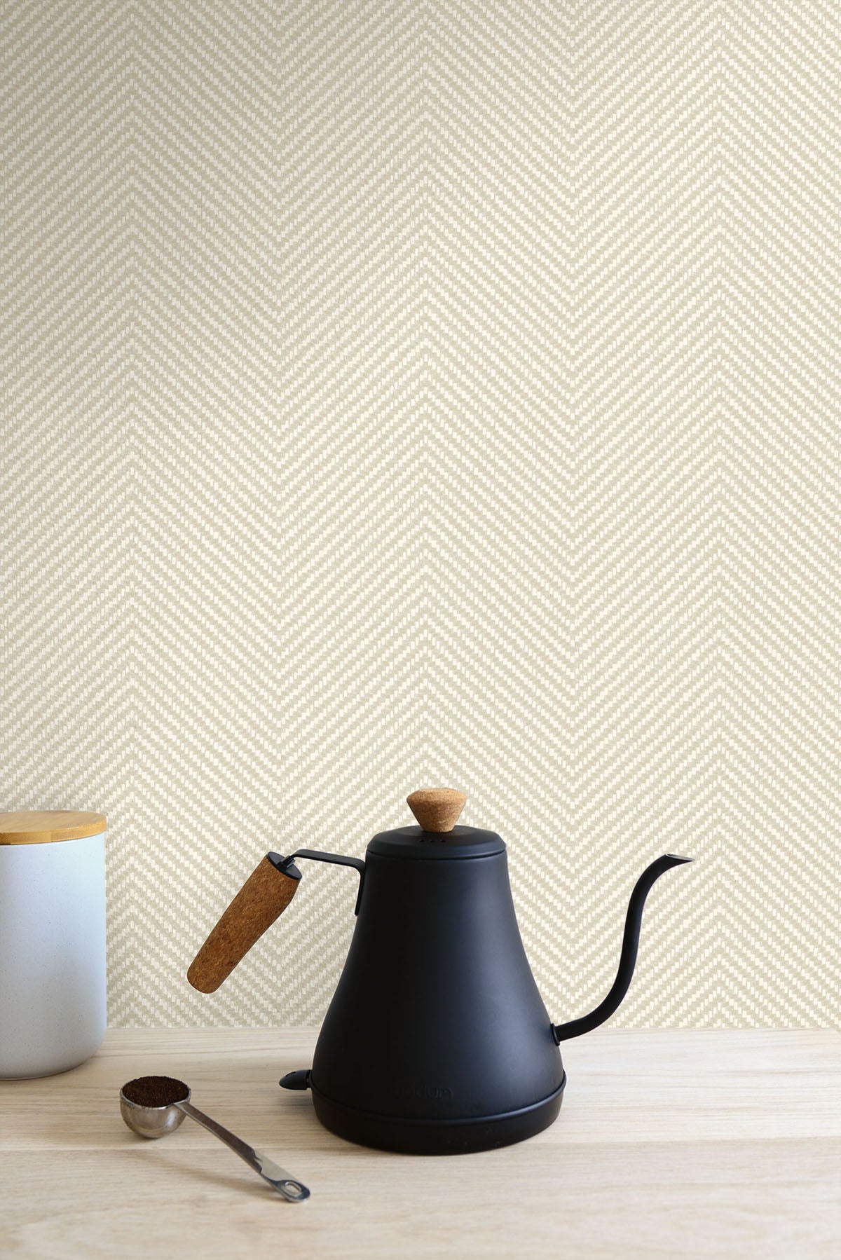 More Textures Café Chevron Embossed Vinyl Unpasted Wallpaper
