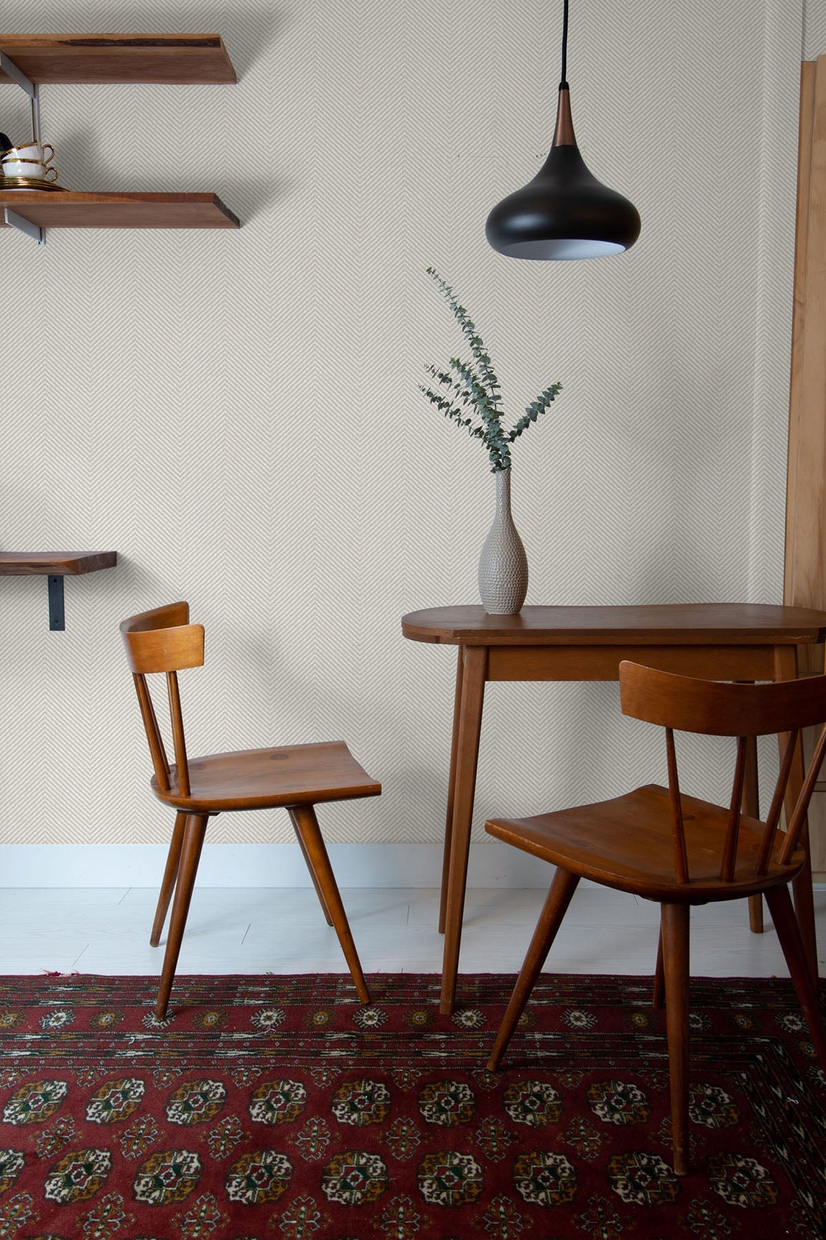 More Textures Café Chevron Embossed Vinyl Unpasted Wallpaper