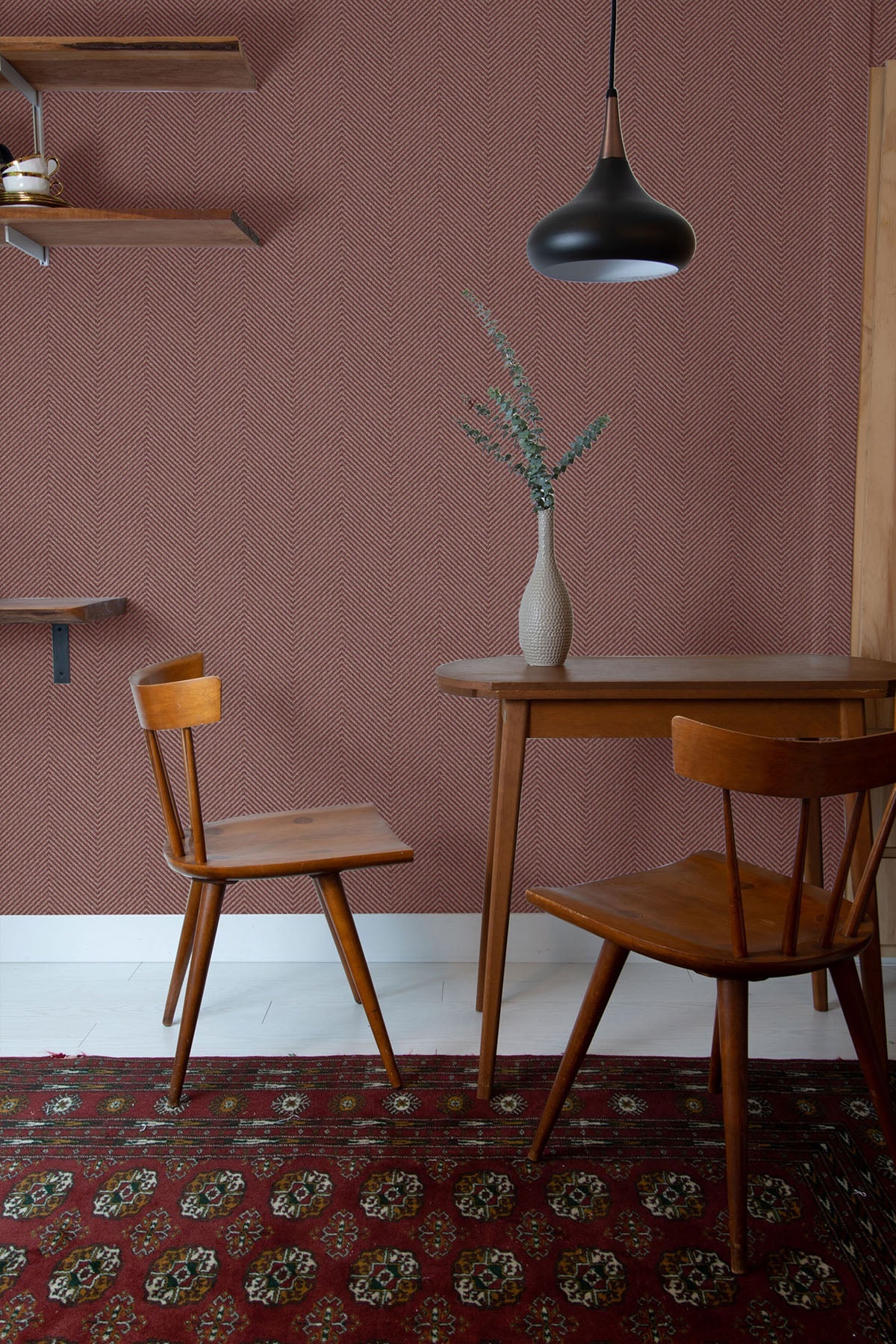 More Textures Café Chevron Embossed Vinyl Unpasted Wallpaper
