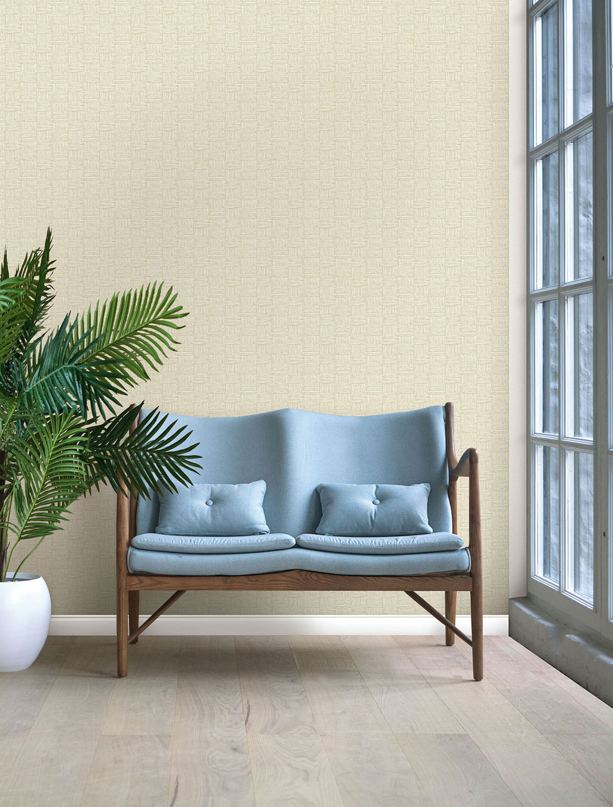More Textures Seagrass Weave Embossed Vinyl Unpasted Wallpaper