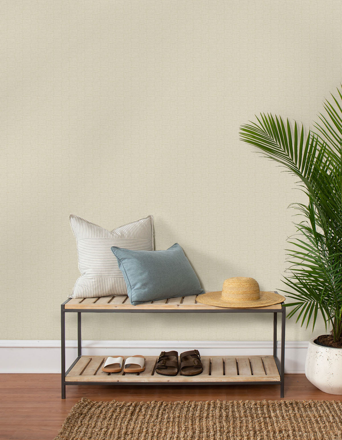 More Textures Seagrass Weave Embossed Vinyl Unpasted Wallpaper