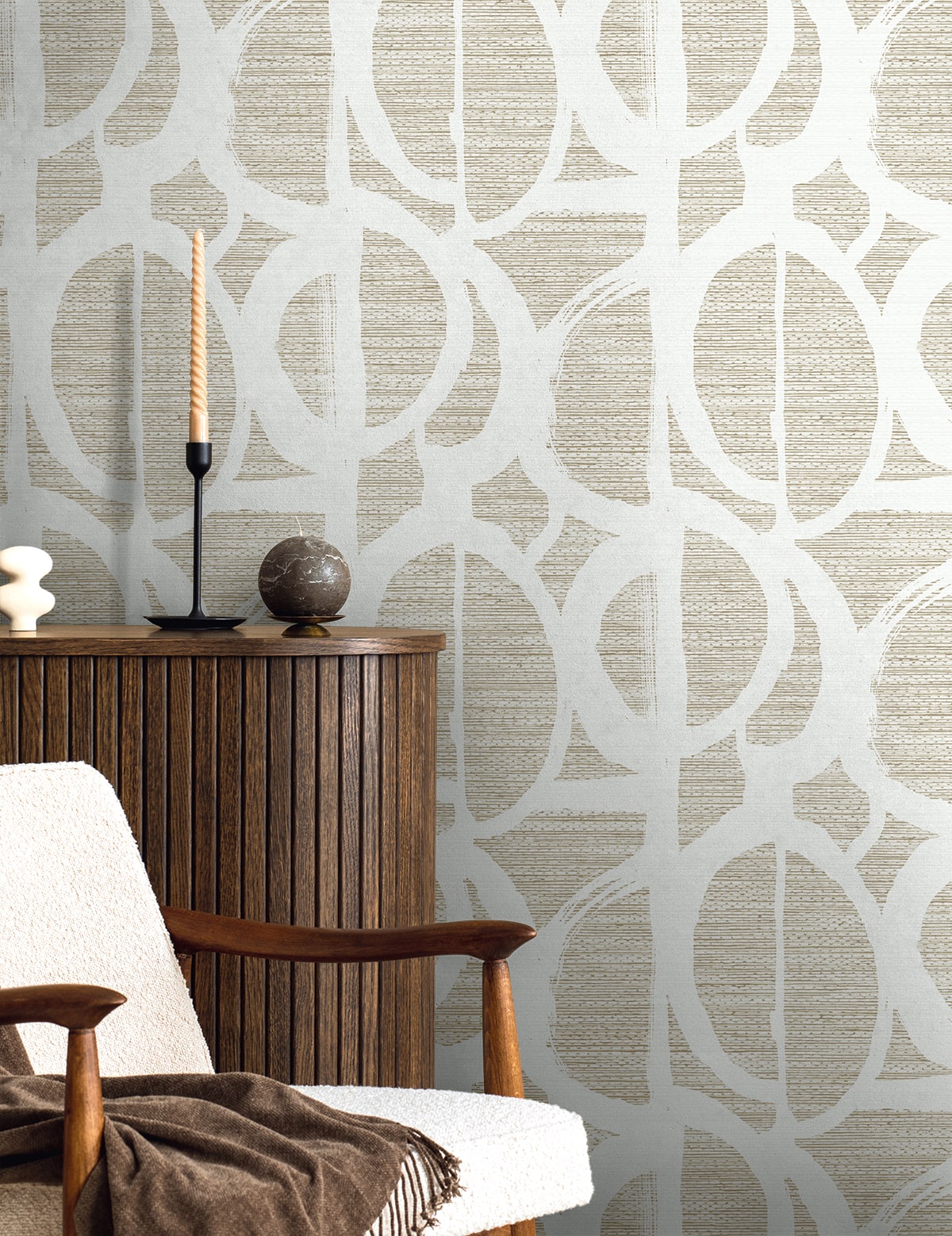 Fibers and Threads Pendelton Abstract Nonwoven Unpasted Wallpaper