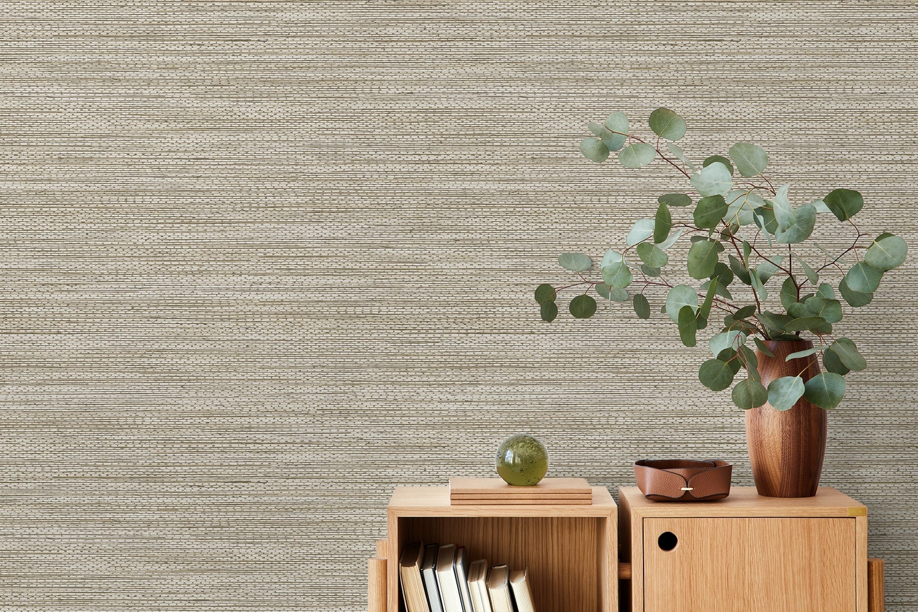 Fibers and Threads Hollinwood Faux Weave Nonwoven Unpasted Wallpaper
