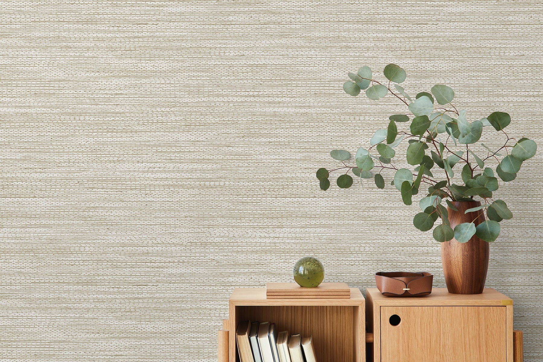 Fibers and Threads Hollinwood Faux Weave Nonwoven Unpasted Wallpaper