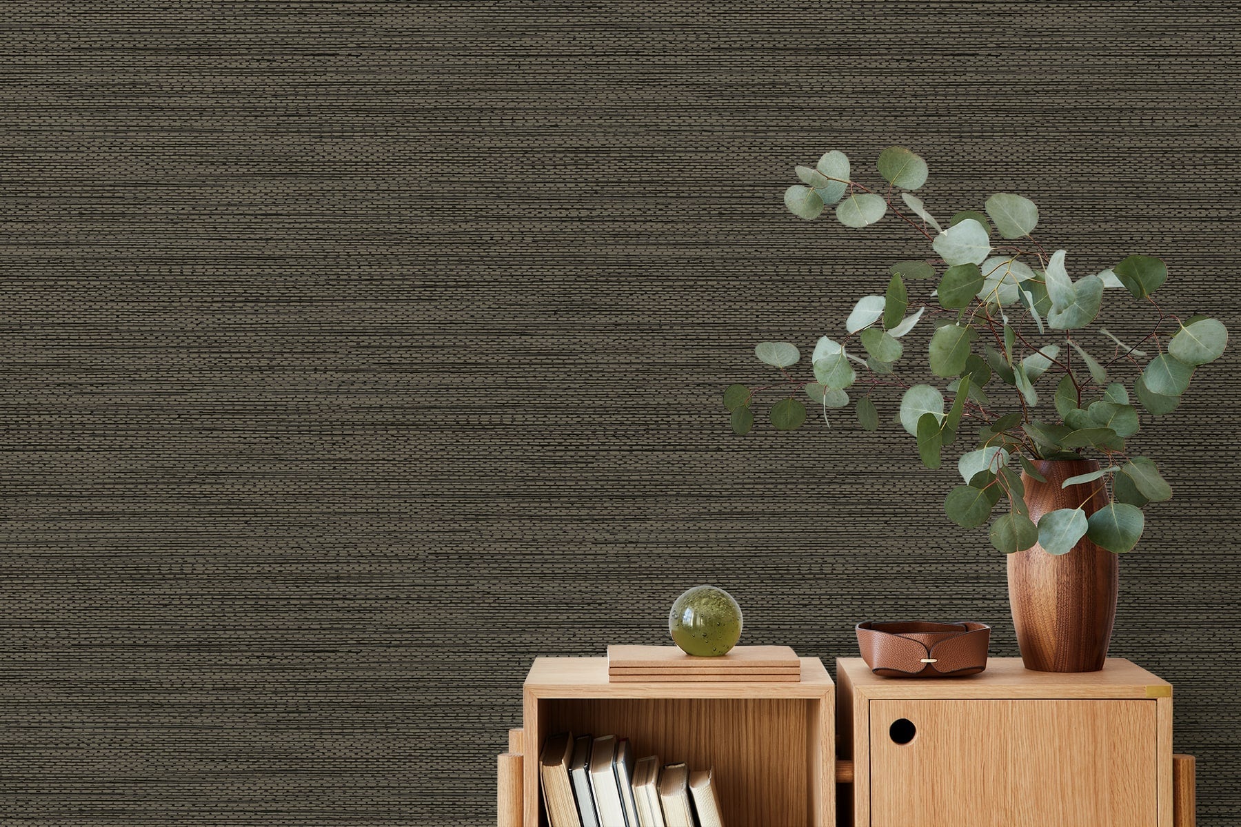 Fibers and Threads Hollinwood Faux Weave Nonwoven Unpasted Wallpaper