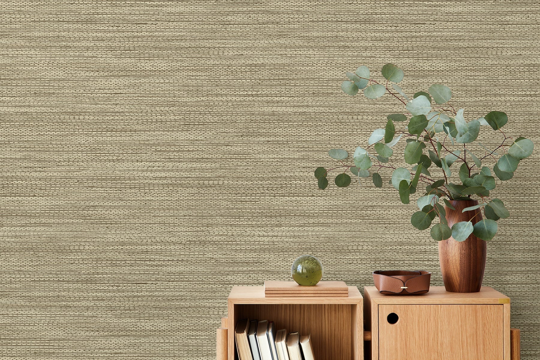 Fibers and Threads Hollinwood Faux Weave Nonwoven Unpasted Wallpaper