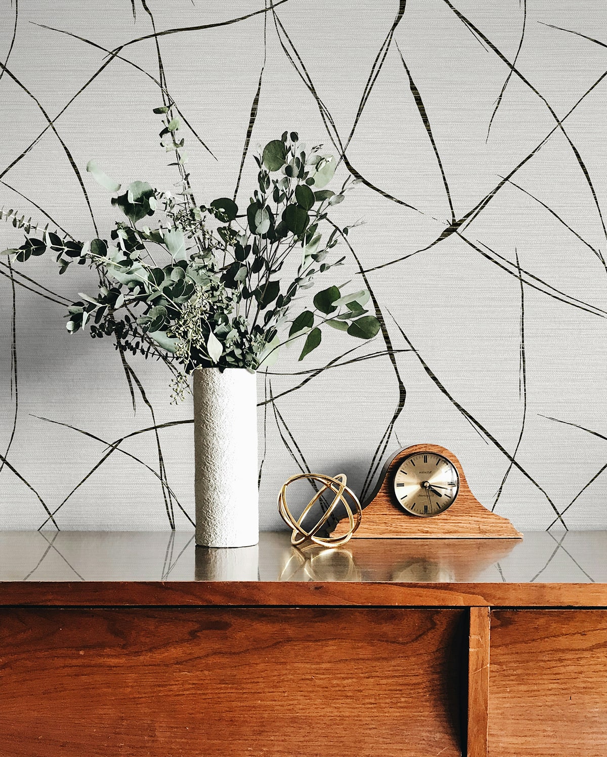 Fibers and Threads Davenport Sketch Abstract Embossed Vinyl Unpasted Wallpaper