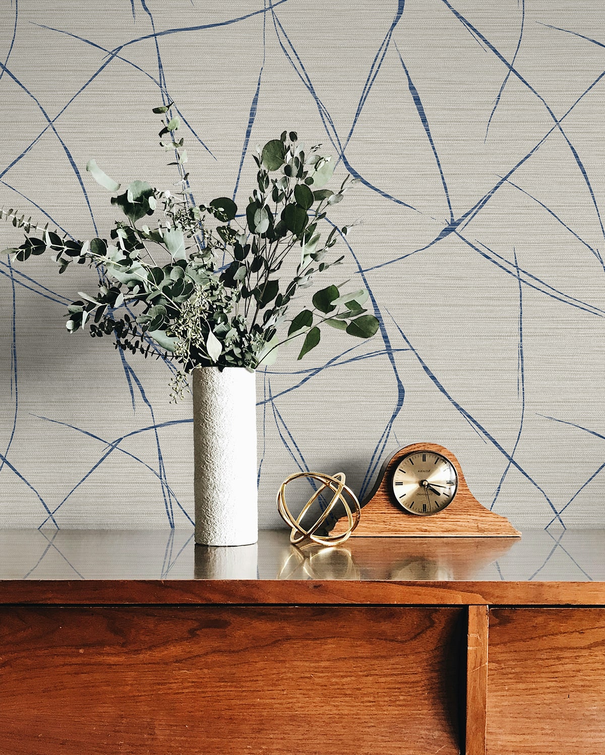 Fibers and Threads Davenport Sketch Abstract Embossed Vinyl Unpasted Wallpaper