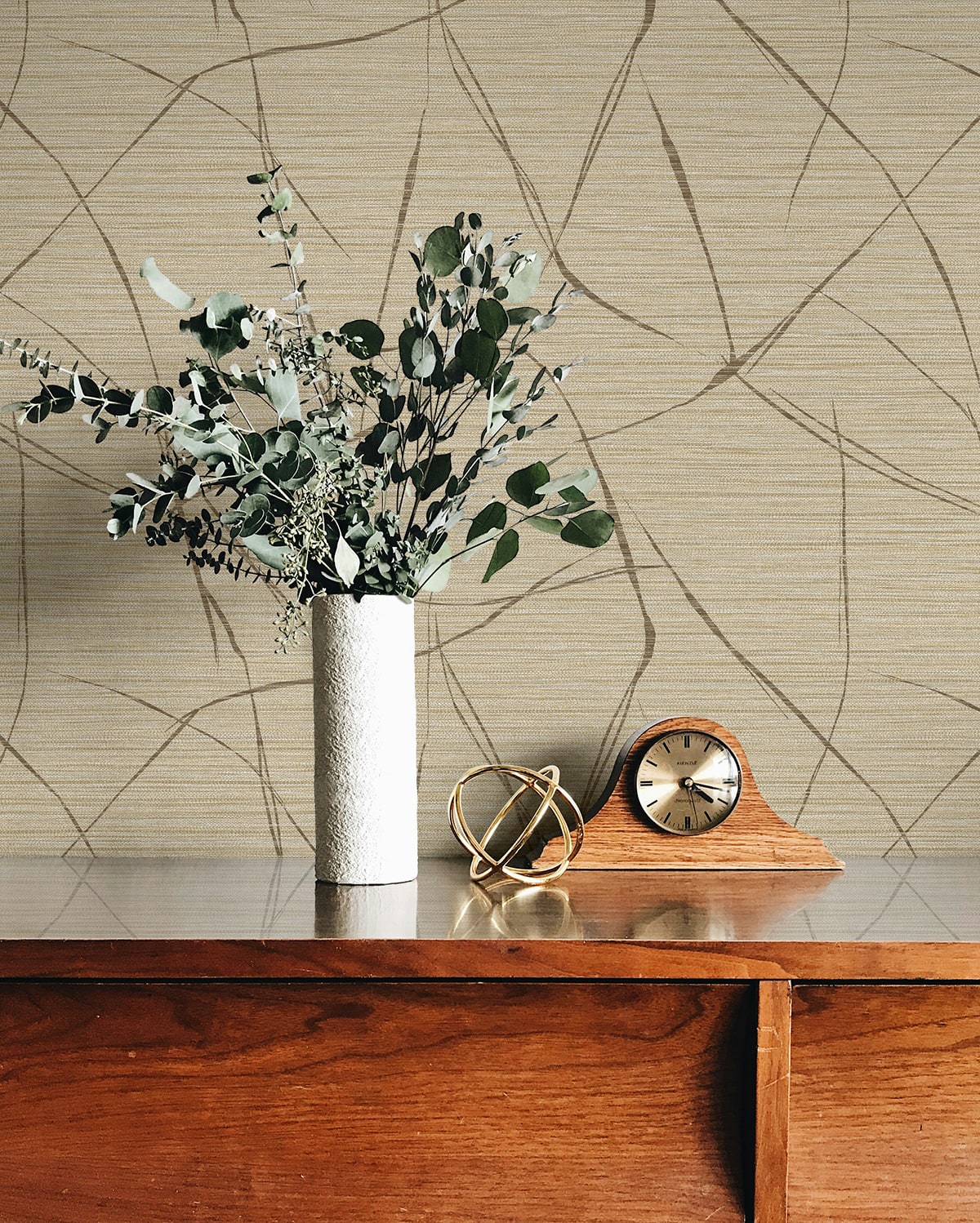 Fibers and Threads Davenport Sketch Abstract Embossed Vinyl Unpasted Wallpaper