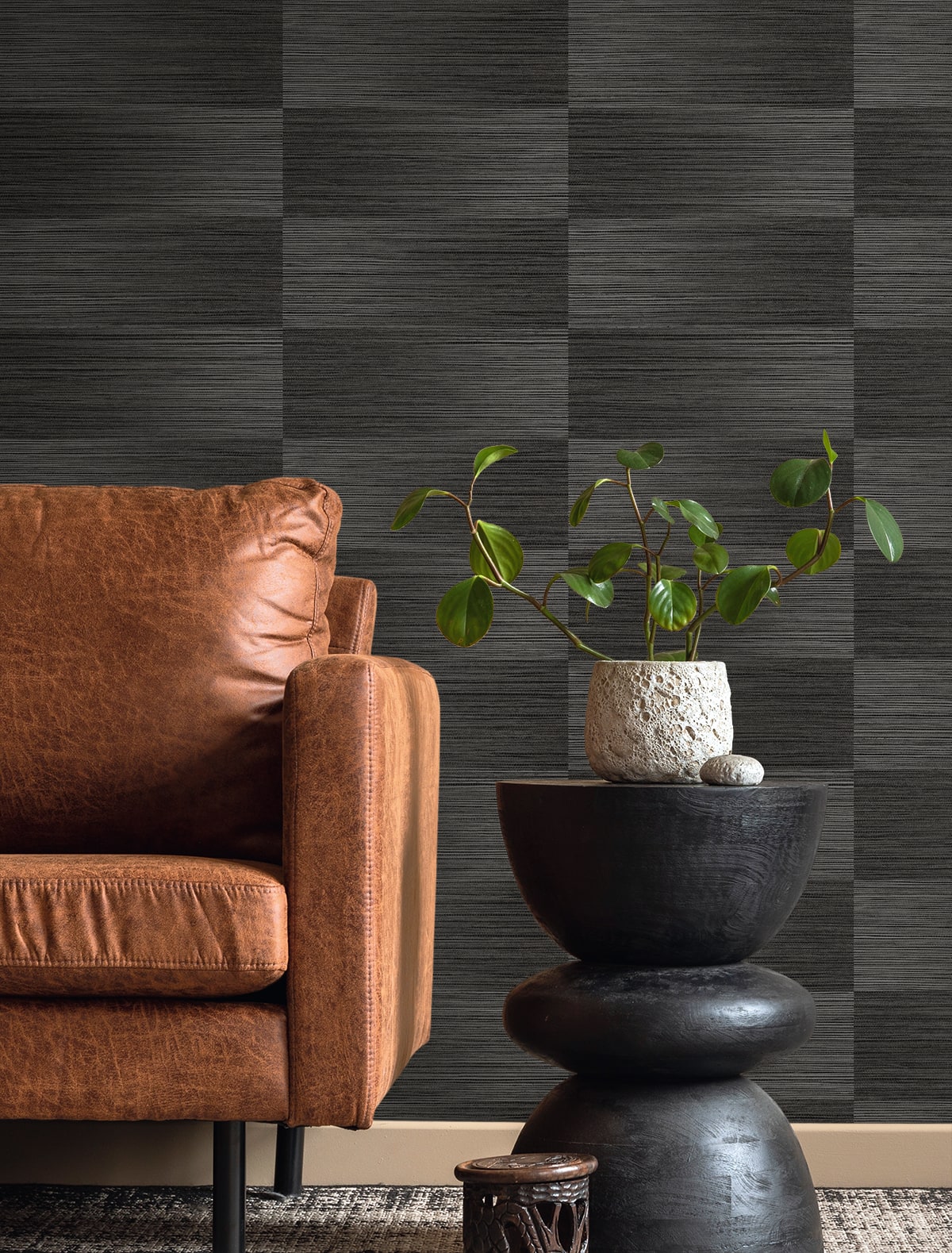 Fibers and Threads Moston Striped Embossed Vinyl Unpasted Wallpaper