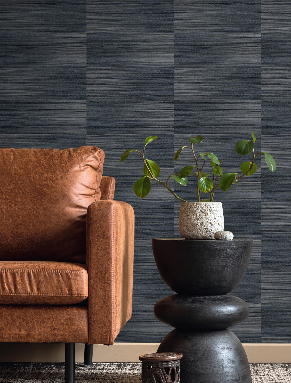 Fibers and Threads Moston Striped Embossed Vinyl Unpasted Wallpaper