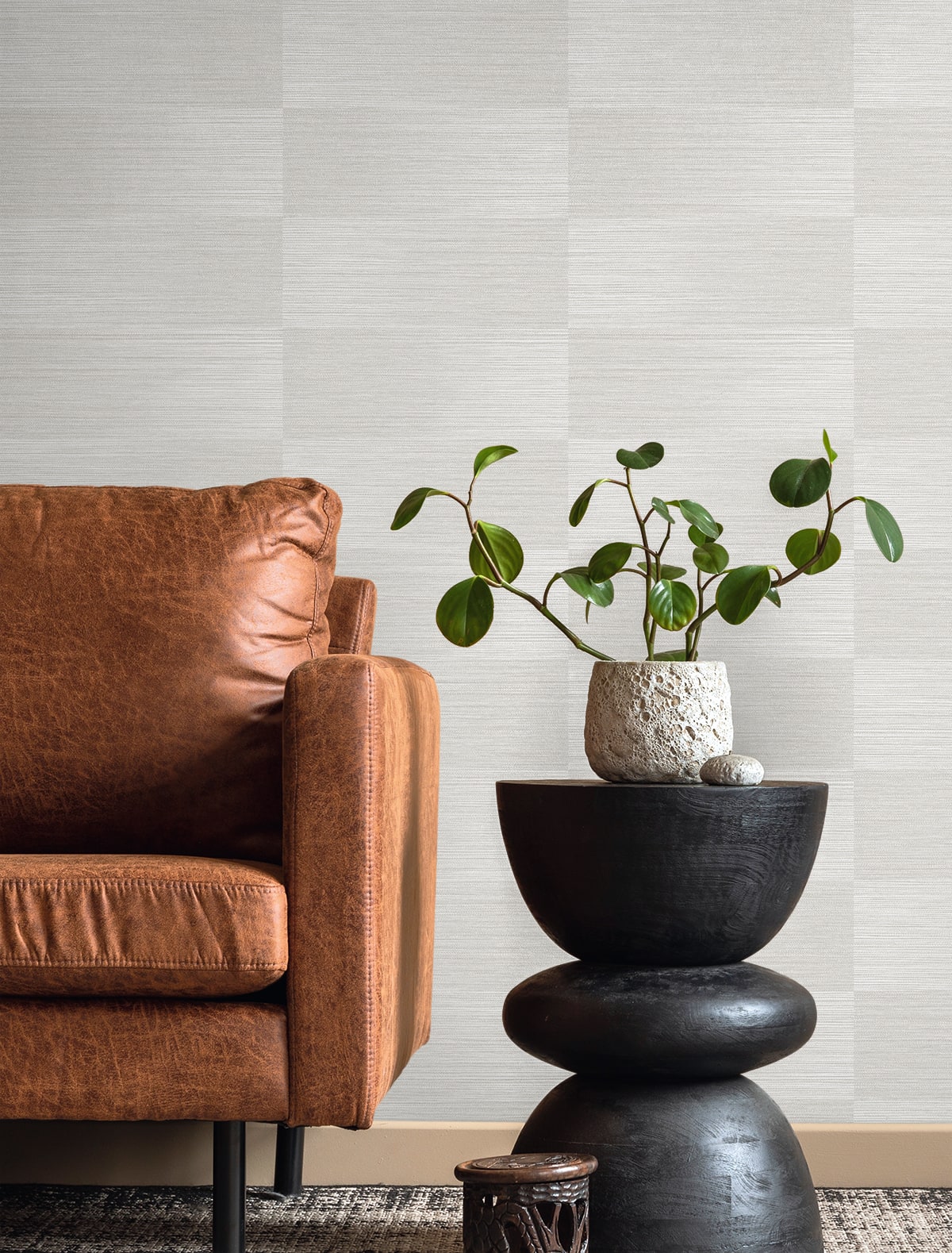 Fibers and Threads Moston Striped Embossed Vinyl Unpasted Wallpaper