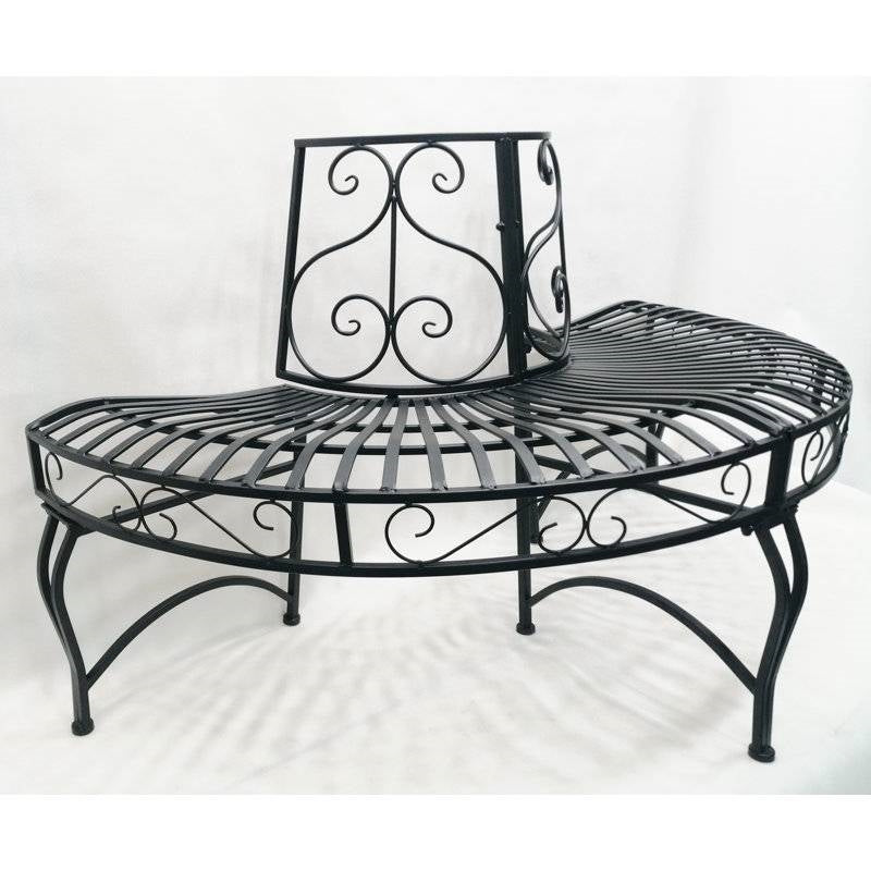 Half-Circle, Outdoor Tree Bench - Black