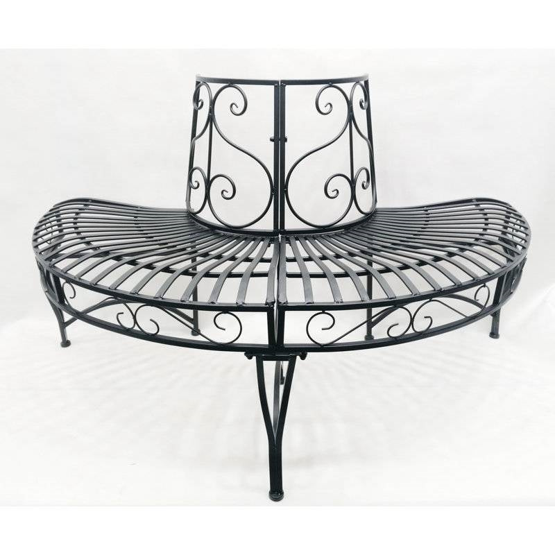 Half-Circle, Outdoor Tree Bench - Black