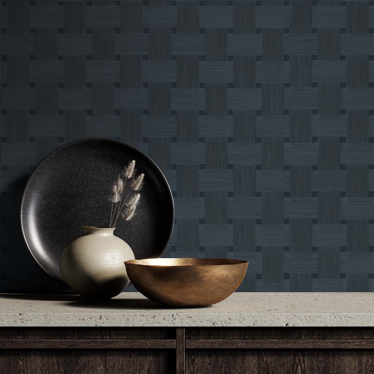 Even More Textures Basketweave Embossed Vinyl Unpasted Wallpaper