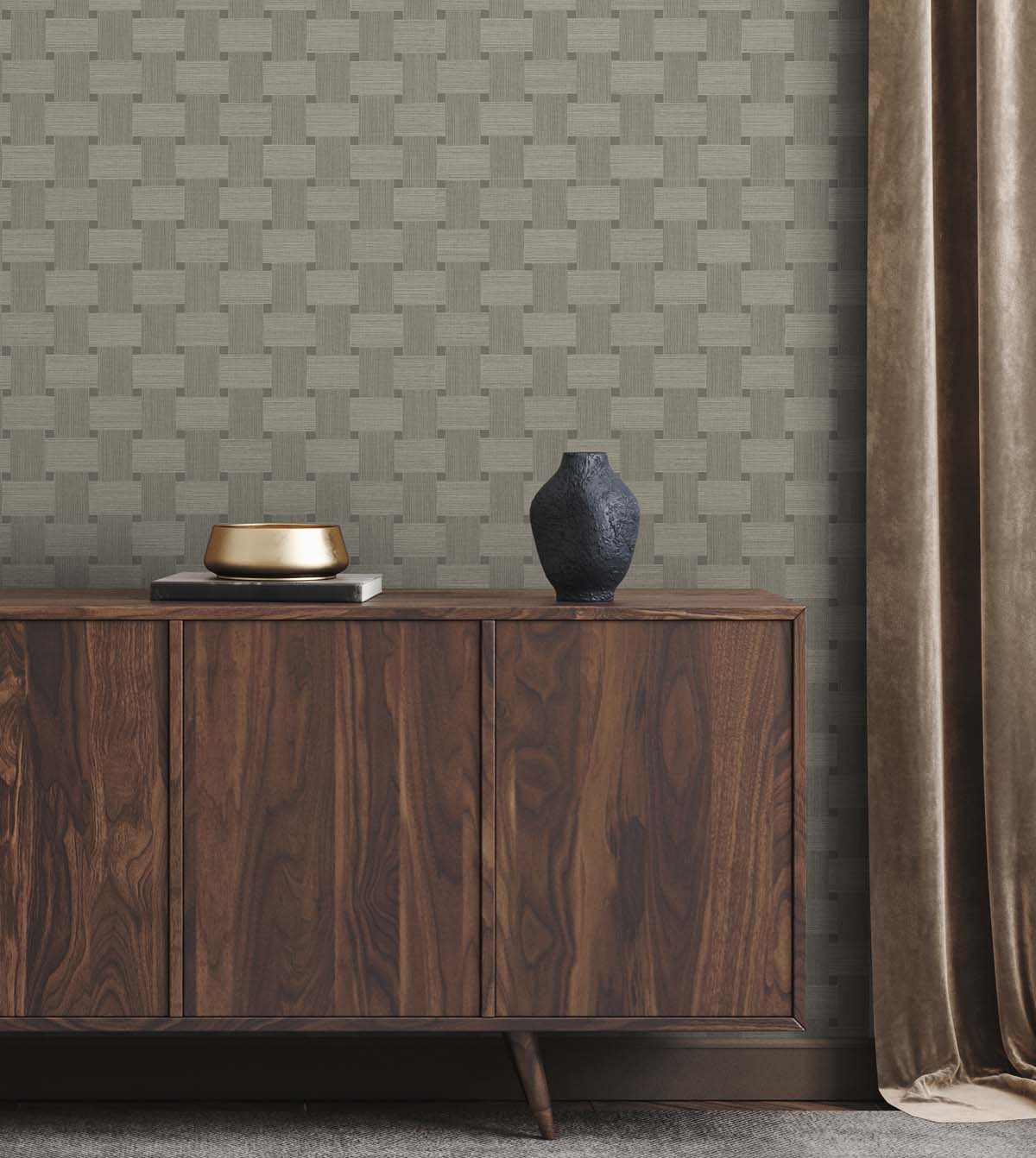 Even More Textures Basketweave Embossed Vinyl Unpasted Wallpaper