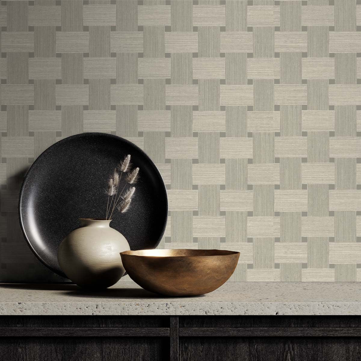 Even More Textures Basketweave Embossed Vinyl Unpasted Wallpaper