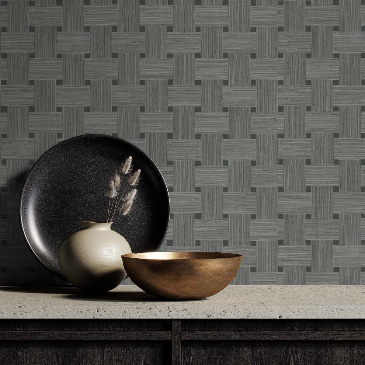 Even More Textures Basketweave Embossed Vinyl Unpasted Wallpaper