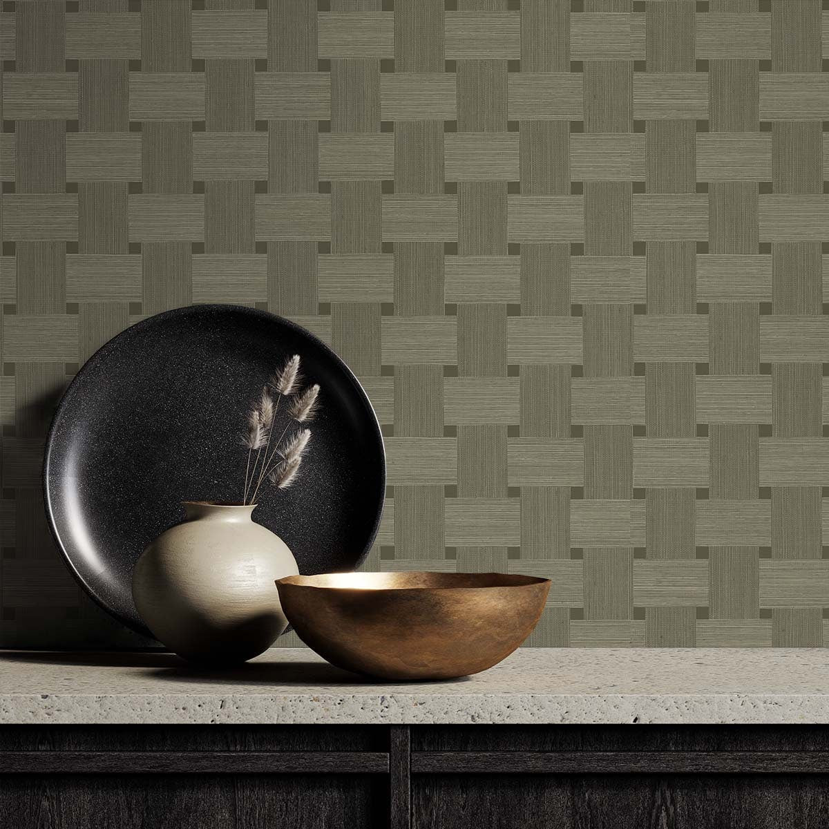 Even More Textures Basketweave Embossed Vinyl Unpasted Wallpaper