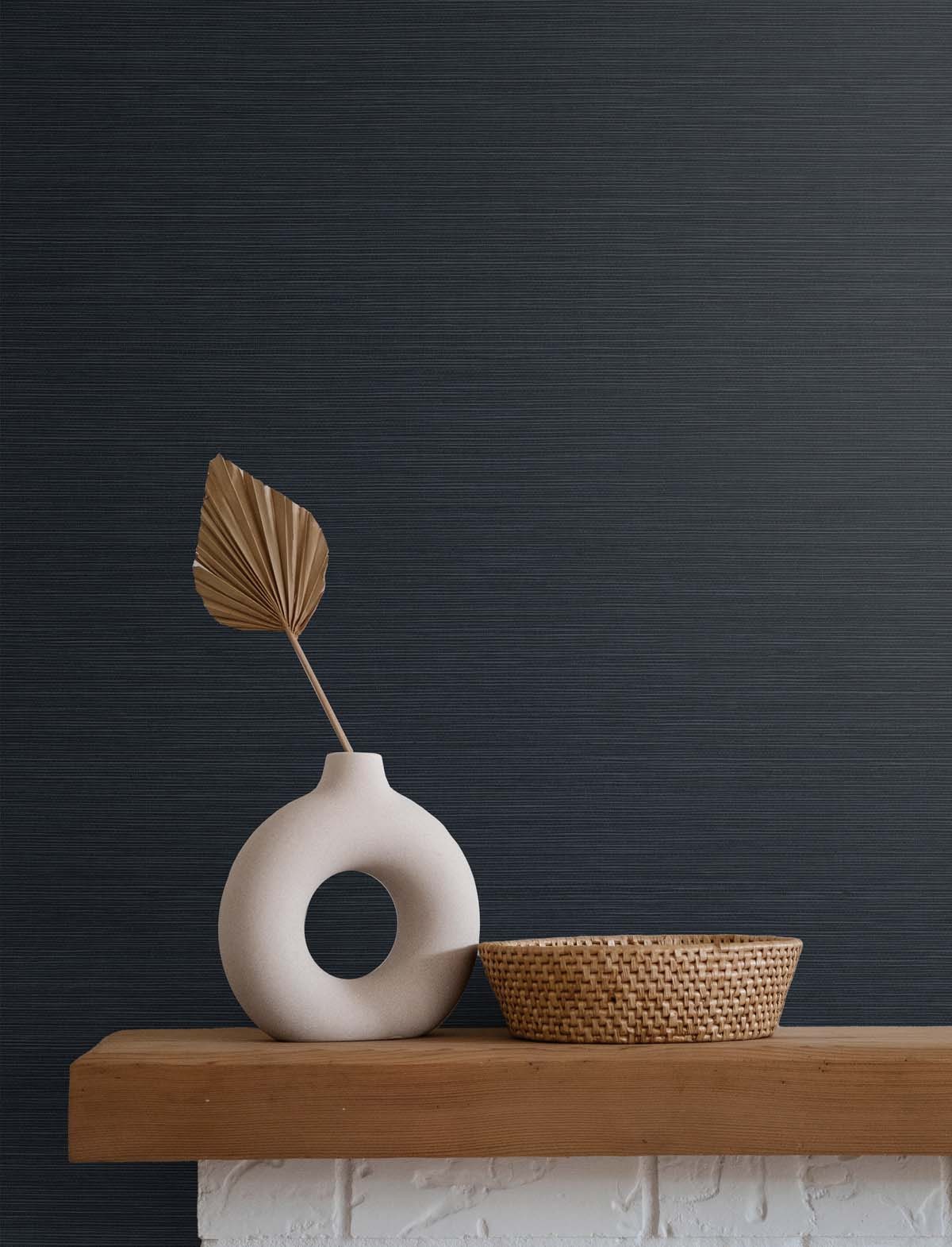 Even More Textures Seawave Faux Sisal Embossed Vinyl Unpasted Wallpaper