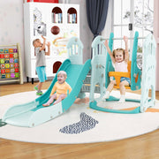 Toddler Slide and Swing Set  with Slide, Swing, Basketball Hoop and Climber