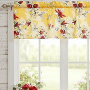 Floral Sunshine Yellow Hummingbirds Window Curtain Valance - 18" x 52"