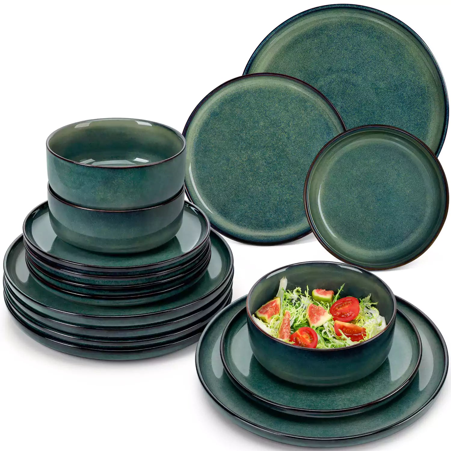 Starry Lipped-Edge 18 Piece Dinnerware Set
