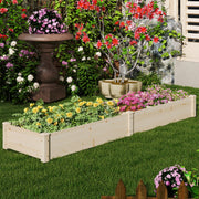 Wooden Raised Open-Ended Base Garden Bed -Natural