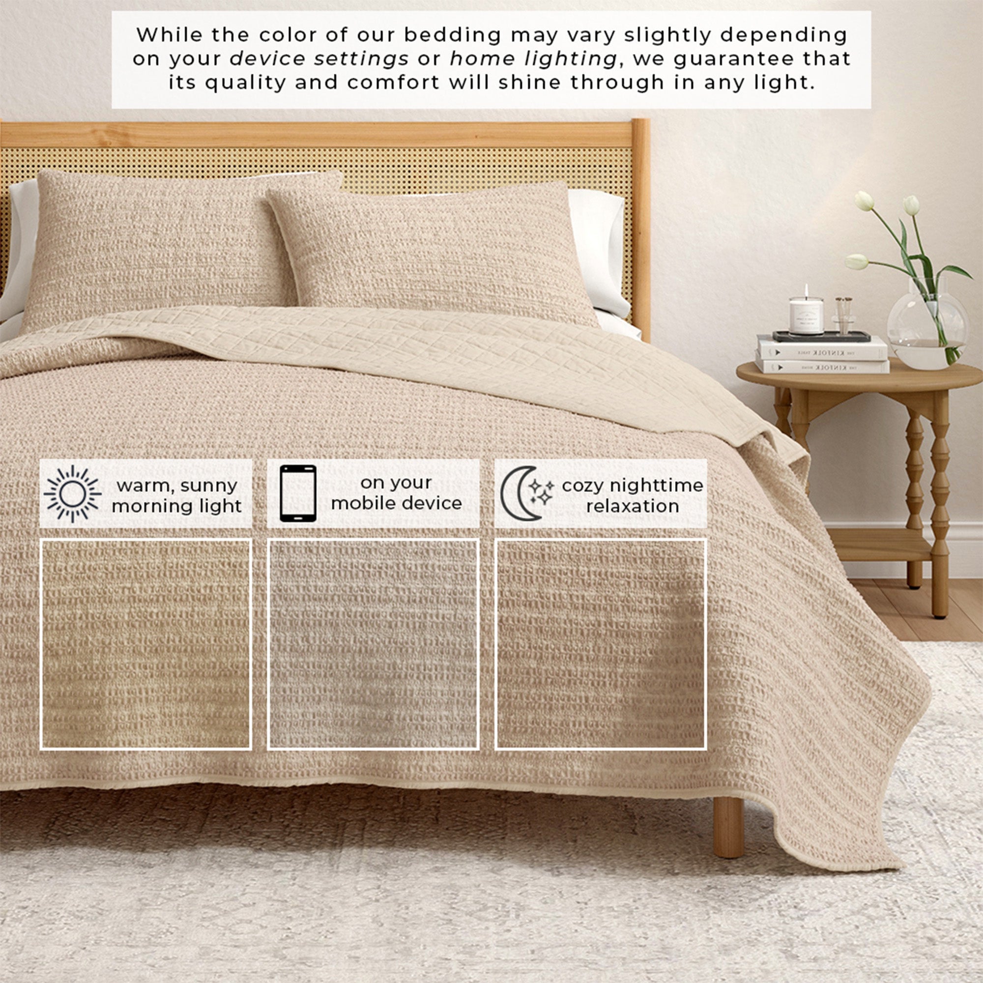 100% Cotton Honeycomb Quilt Set - Genevieve Collection
