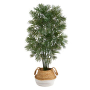 4' Parlor Palm Artificial Tree in Handmade Woven Planter