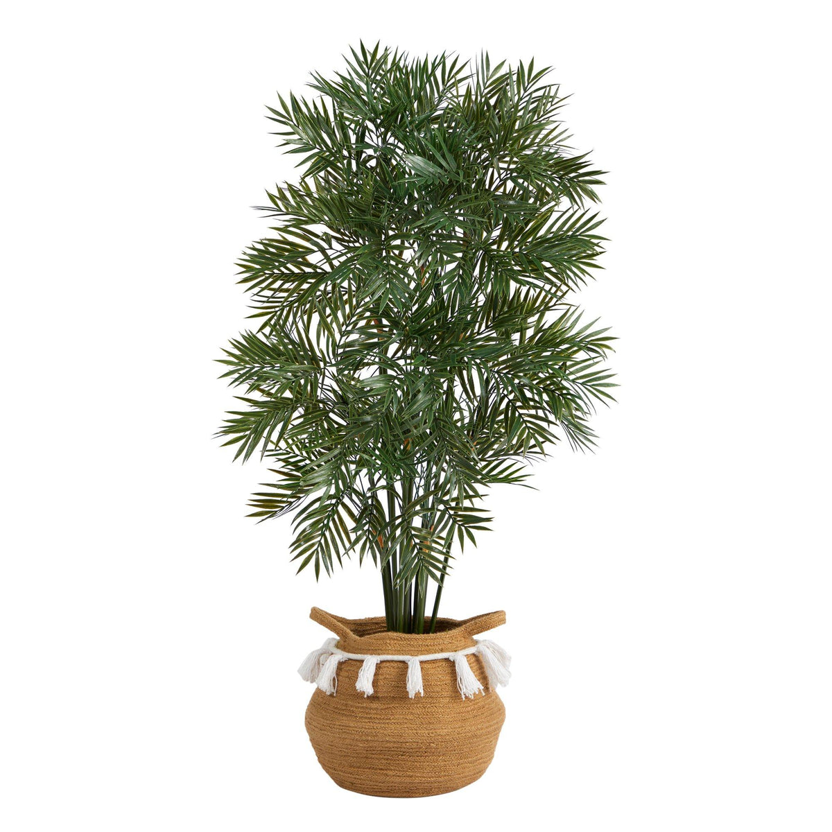 4' Parlor Palm Artificial Tree in Boho Chic HandmadeWoven Planter