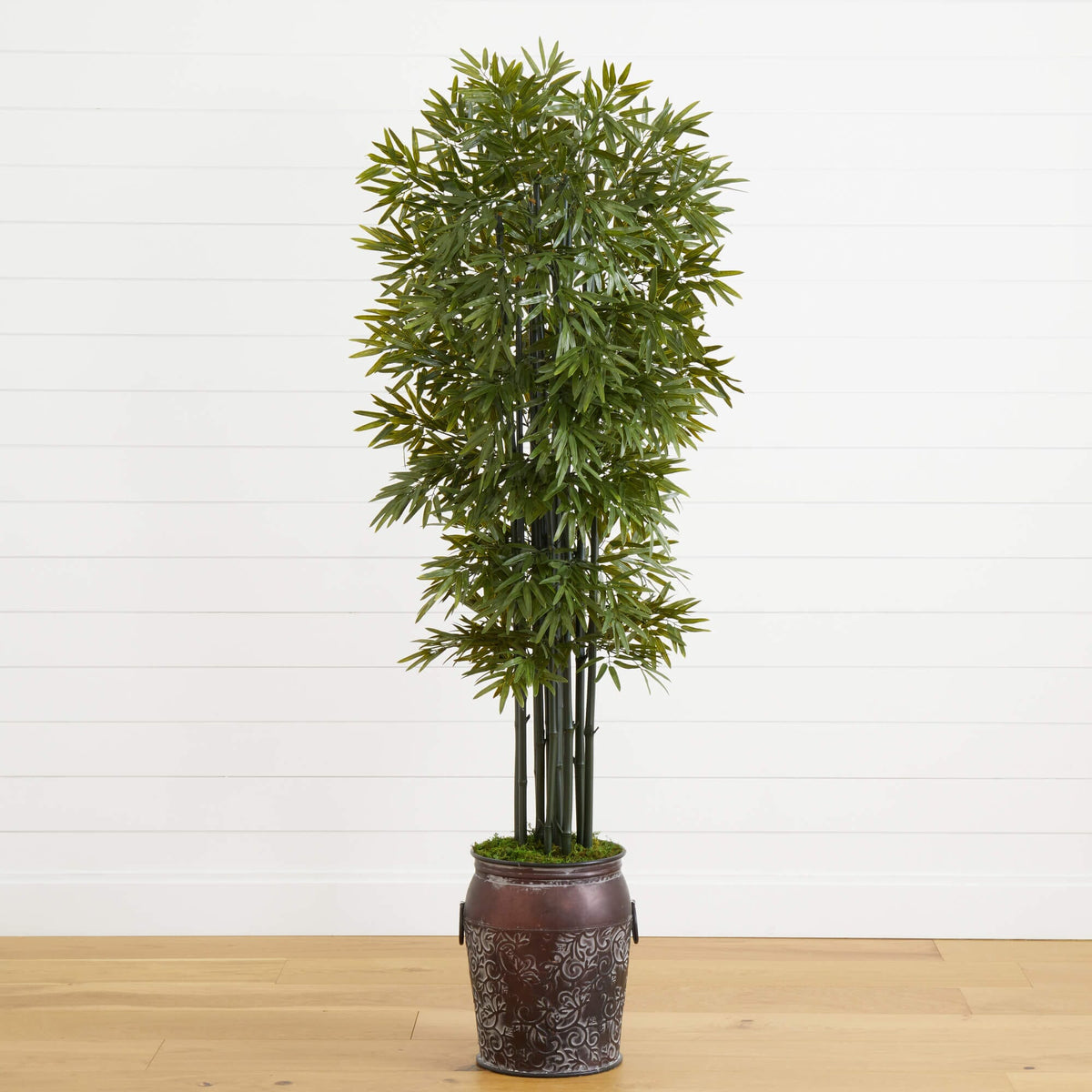 6’ Bamboo Artificial Tree with Black Trunks in Planter
