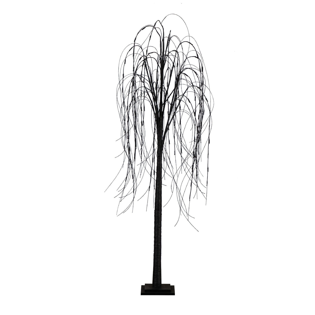 6’ Pre-Lit Halloween Black Willow Artificial Tree with LED Lights