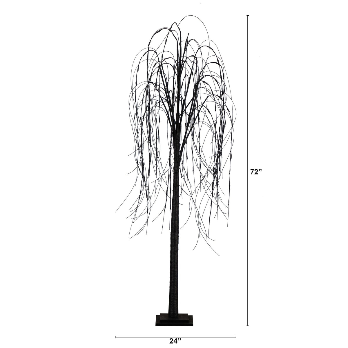 6’ Pre-Lit Halloween Black Willow Artificial Tree with LED Lights