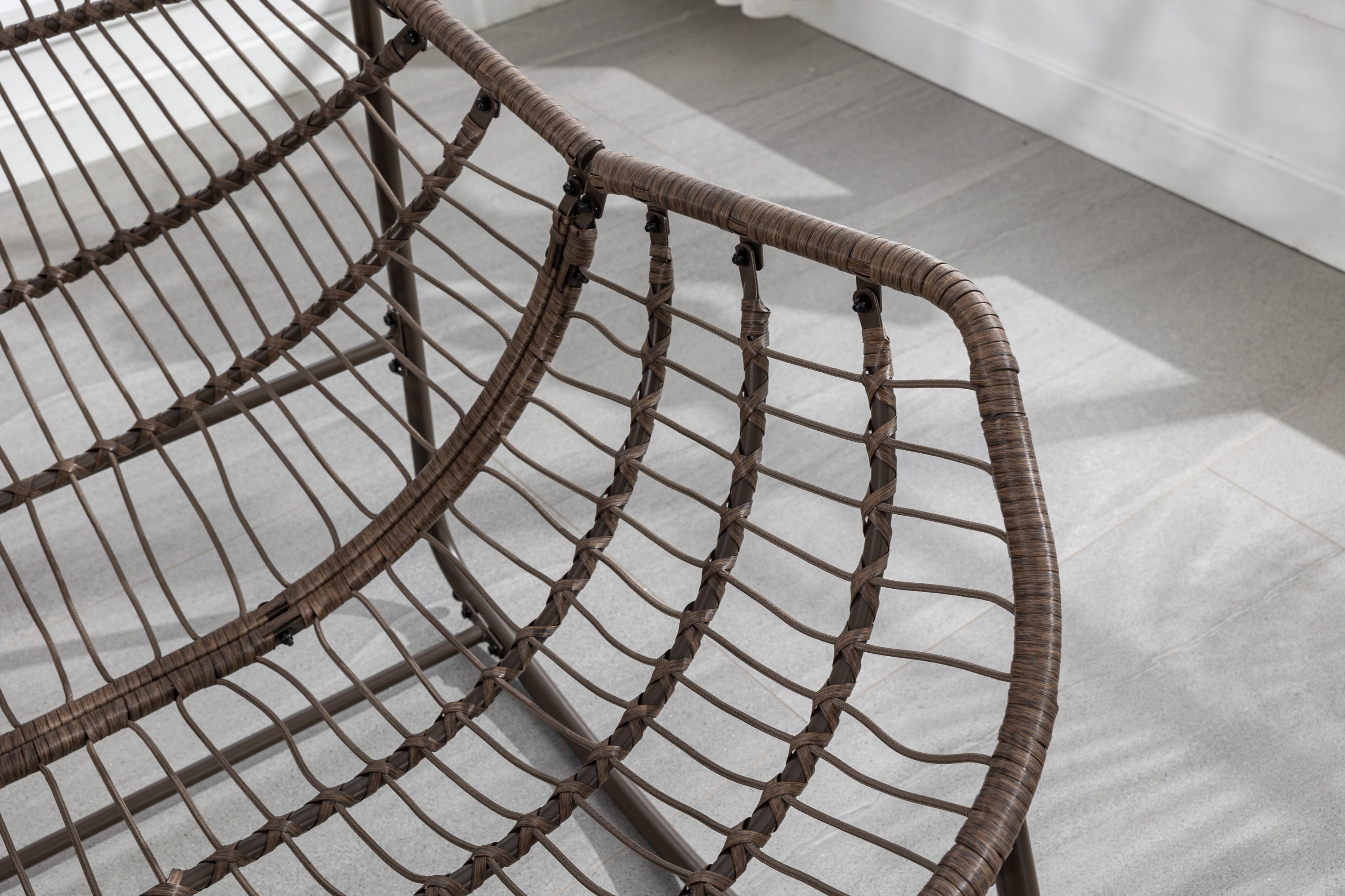 Outdoor Rattan Rocking Chair, Grey