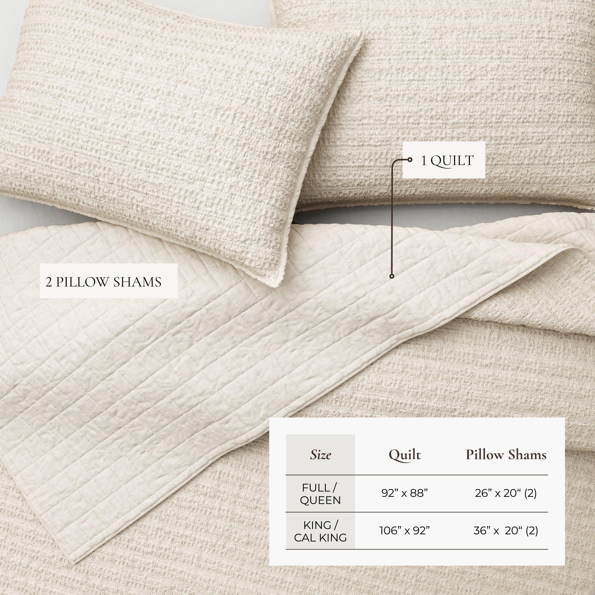 100% Cotton Honeycomb Quilt Set - Genevieve Collection