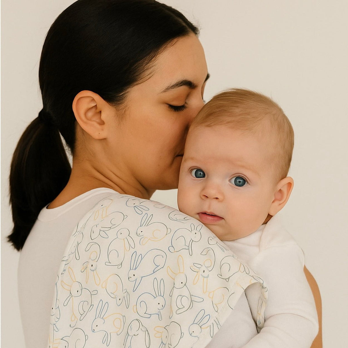 Finn + Emma burp cloth | bunnies