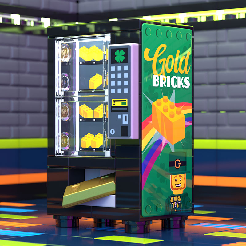 St. Patrick's Day Vending Machine Made Using LEGO Parts
