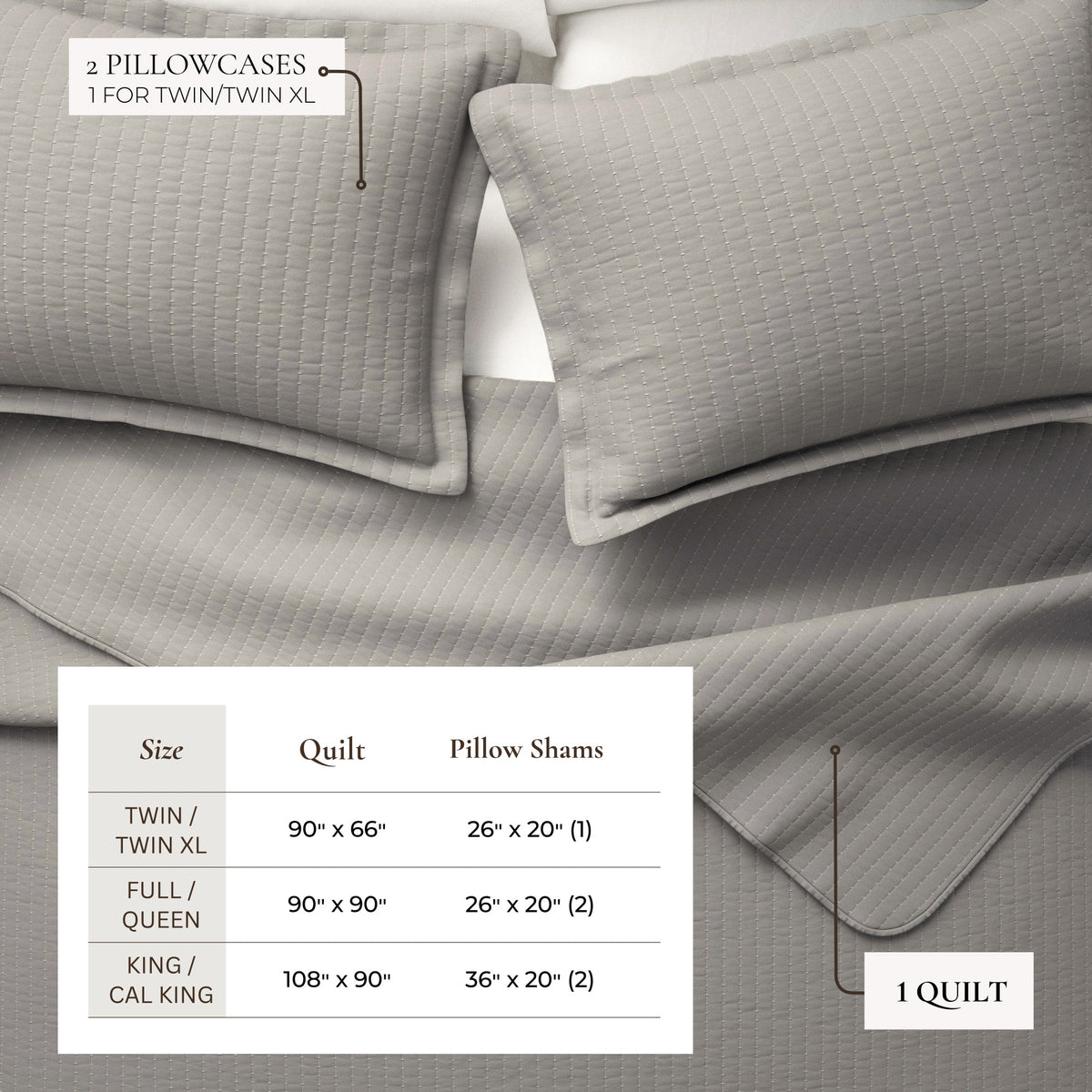 3-Piece Solid Quilt - Alicia Collection