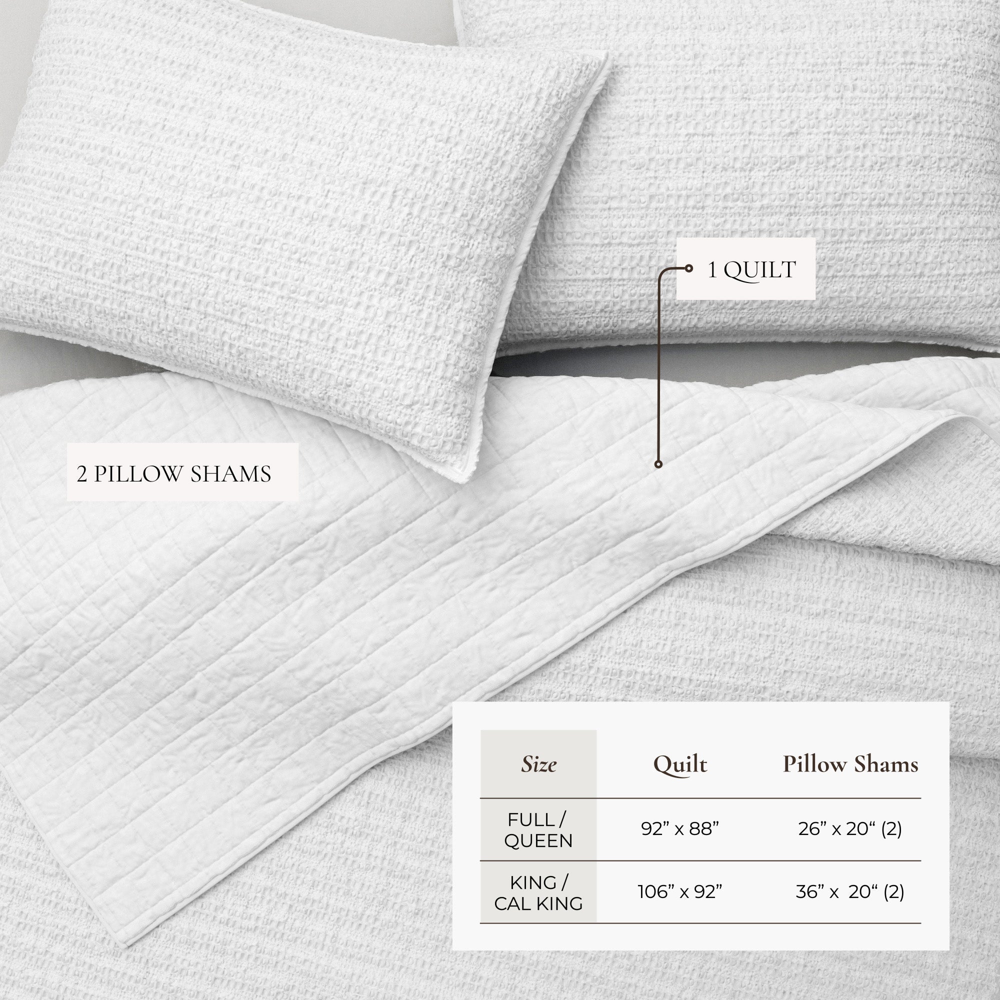 100% Cotton Honeycomb Quilt Set - Genevieve Collection