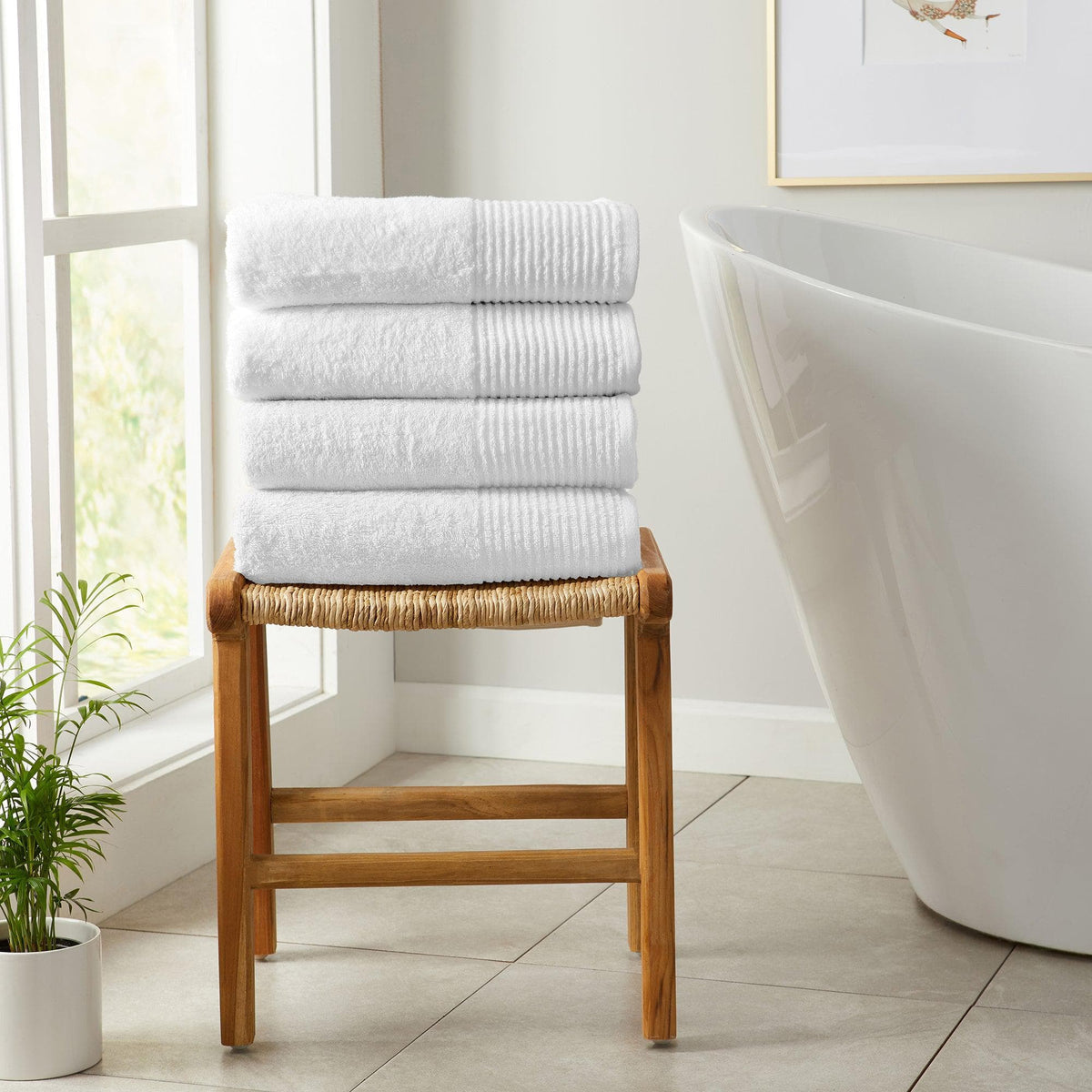 4 Pack Cotton Bath Towels - Kasper Collection