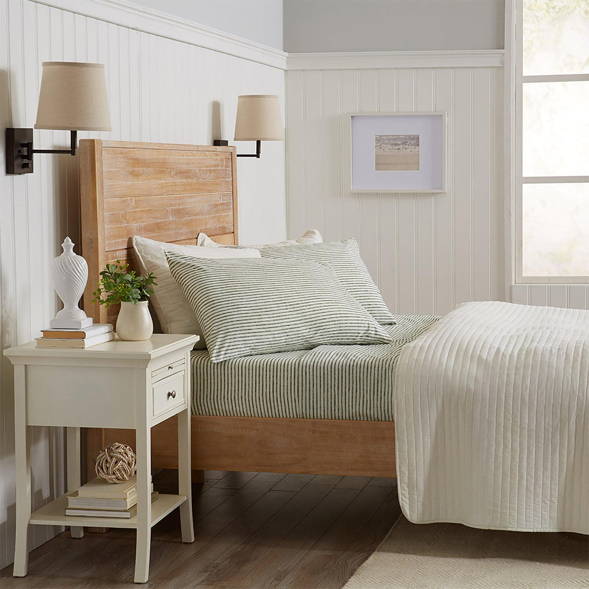 Striped Microfiber Sheet Set - Evette Collection