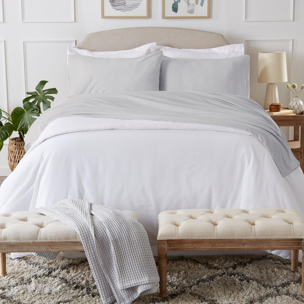 4-Piece Flannel Jersey Sheet - Cozy Flex Collection