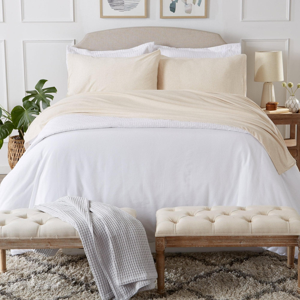 4-Piece Flannel Jersey Sheet - Cozy Flex Collection