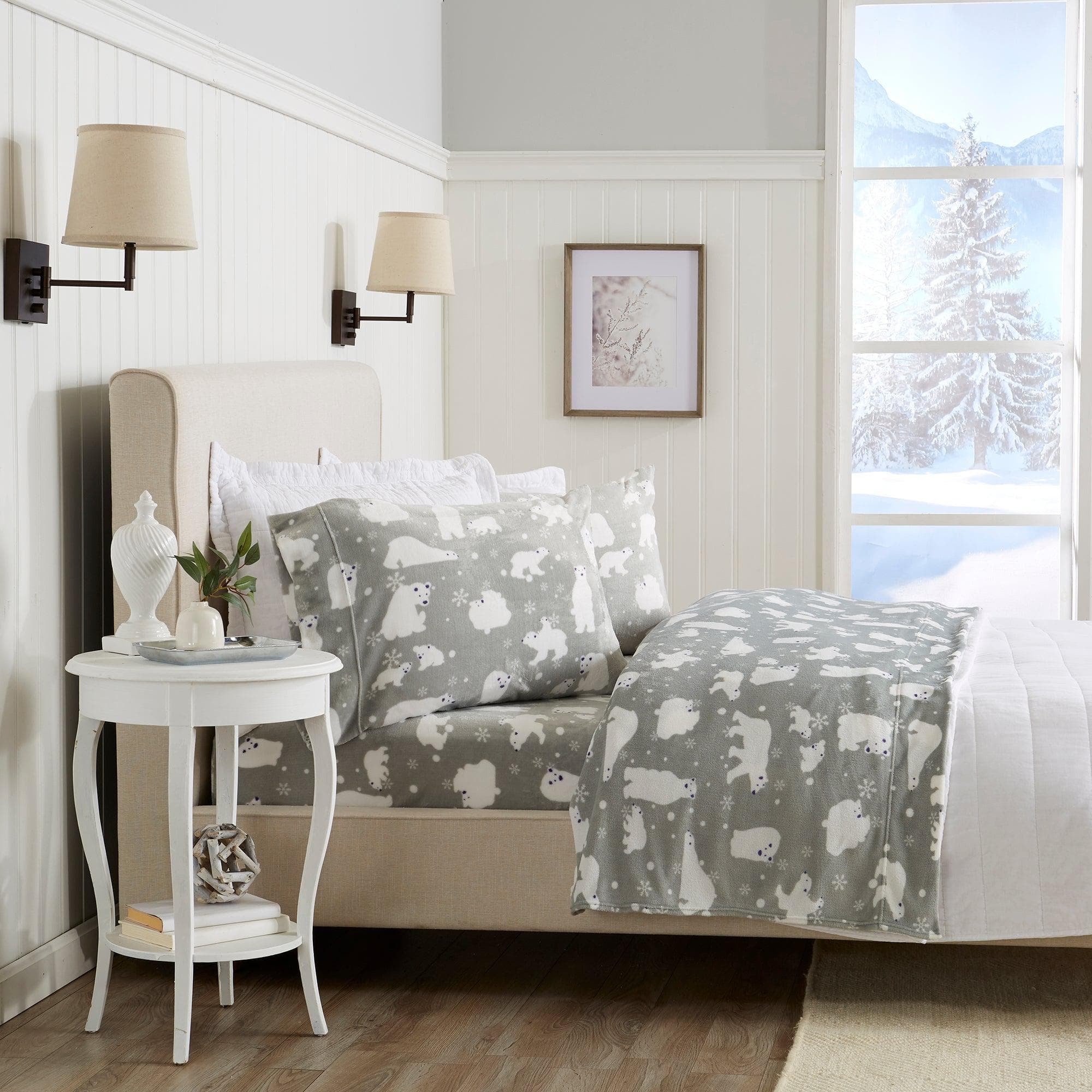 4-Piece Printed Plush Sheet - Velvet Luxe Collection