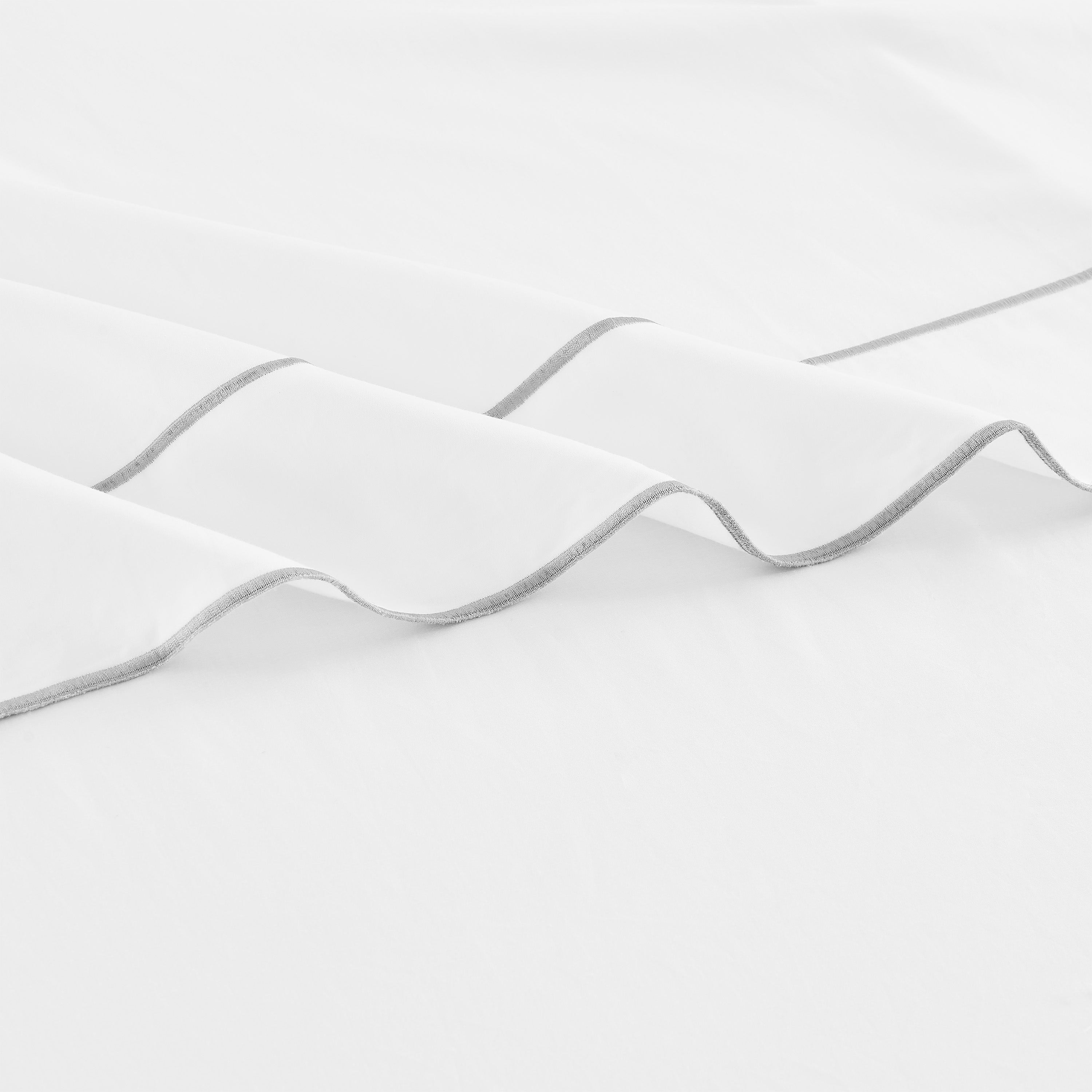 600 Thread Framed Sateen Embroidered Cotton Pillowcase Pair
