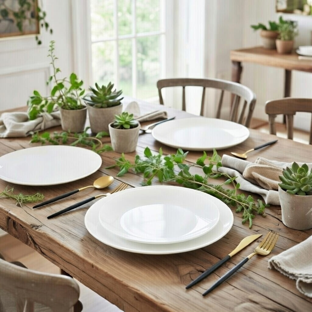 Angelic White Dinner Plates - Set Of 4